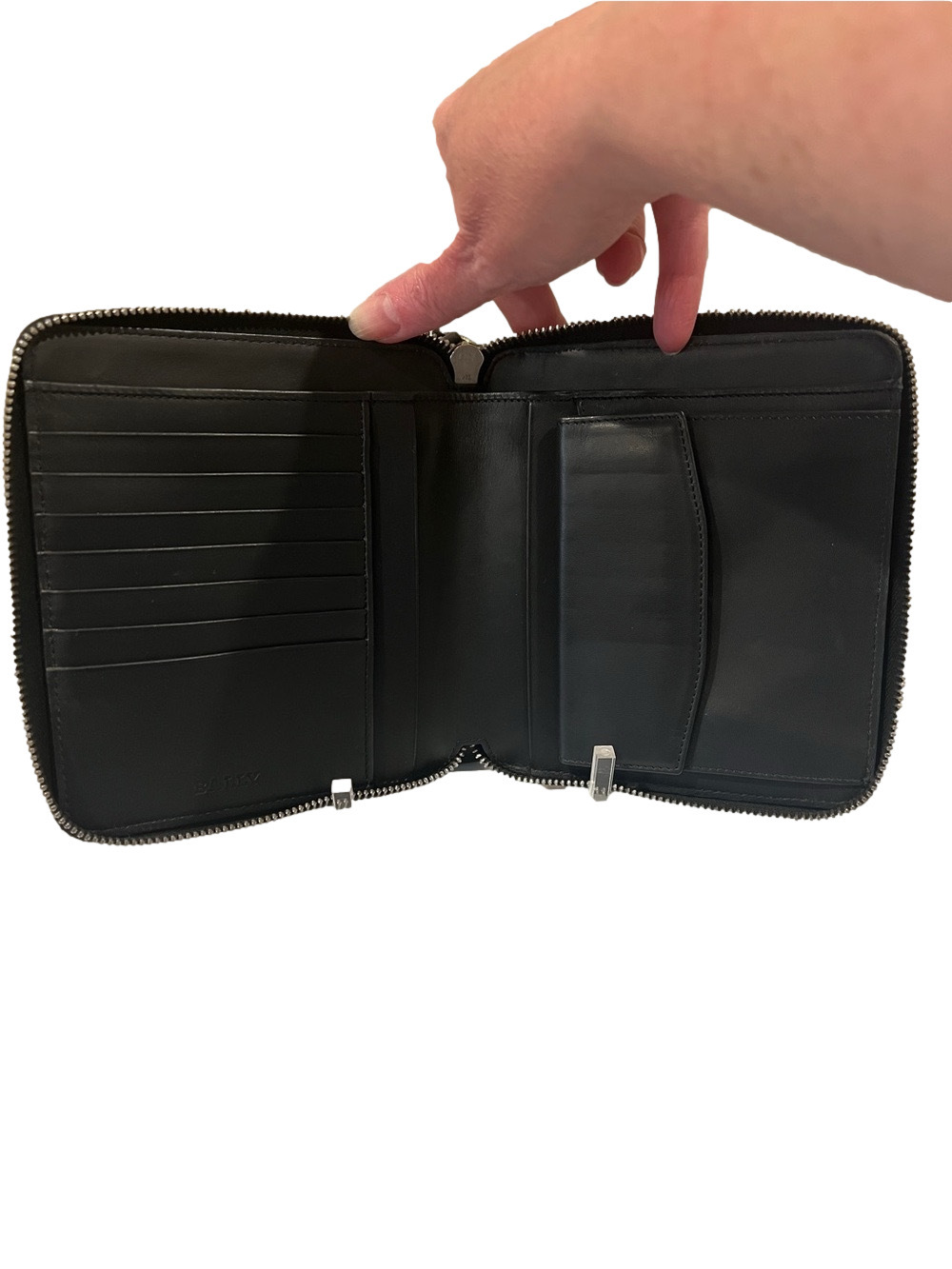 Bally Black Leather Organizer Wallet Crossbody Bag - Picture 4 of 12